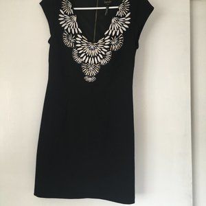 Laundry by Shelli Segal Embroidered Black Dress